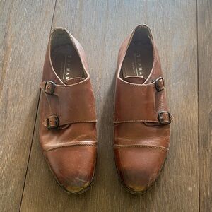 Topman Men's Tan Double Monk Strap Oxfords